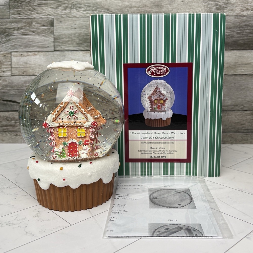 120 MM Gingerbread House Musical Water Globe by The San Francisco Music Box